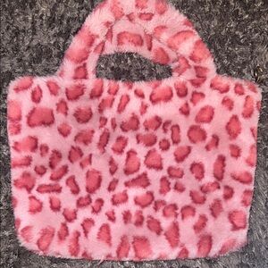 Pink Leopard Faux Fur Tote